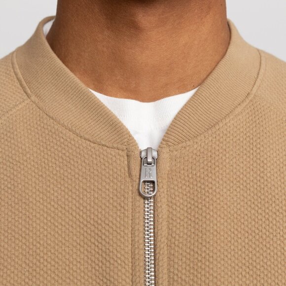 BNWT Revolution of 1995 - Men's Khaki/Beige Organic Cotton Bomber Sweatshirt - Picture 5 of 6